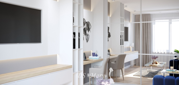 Dekoracyjna ściana w projekcie wnętrza mieszkania