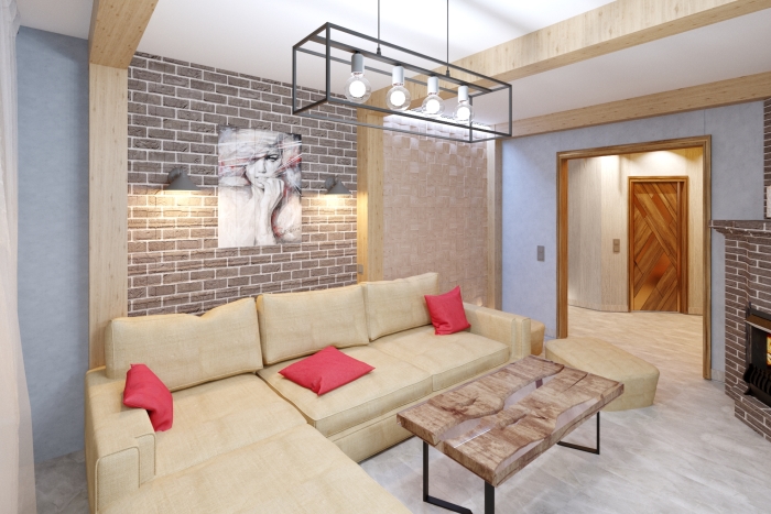 Projekt wnętrza w stylu loft