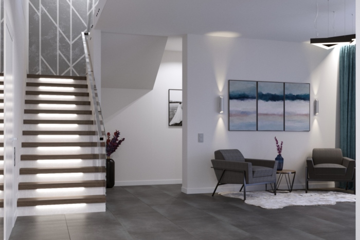 Projekt wnętrza klatki schodowej