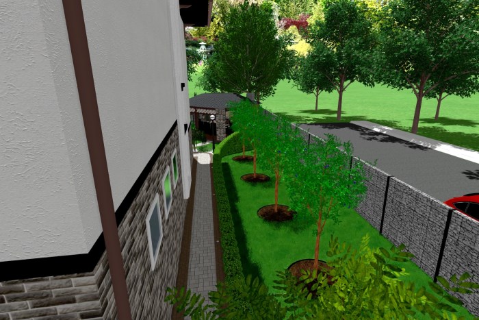 Owocowe drzewa w ogrodzie